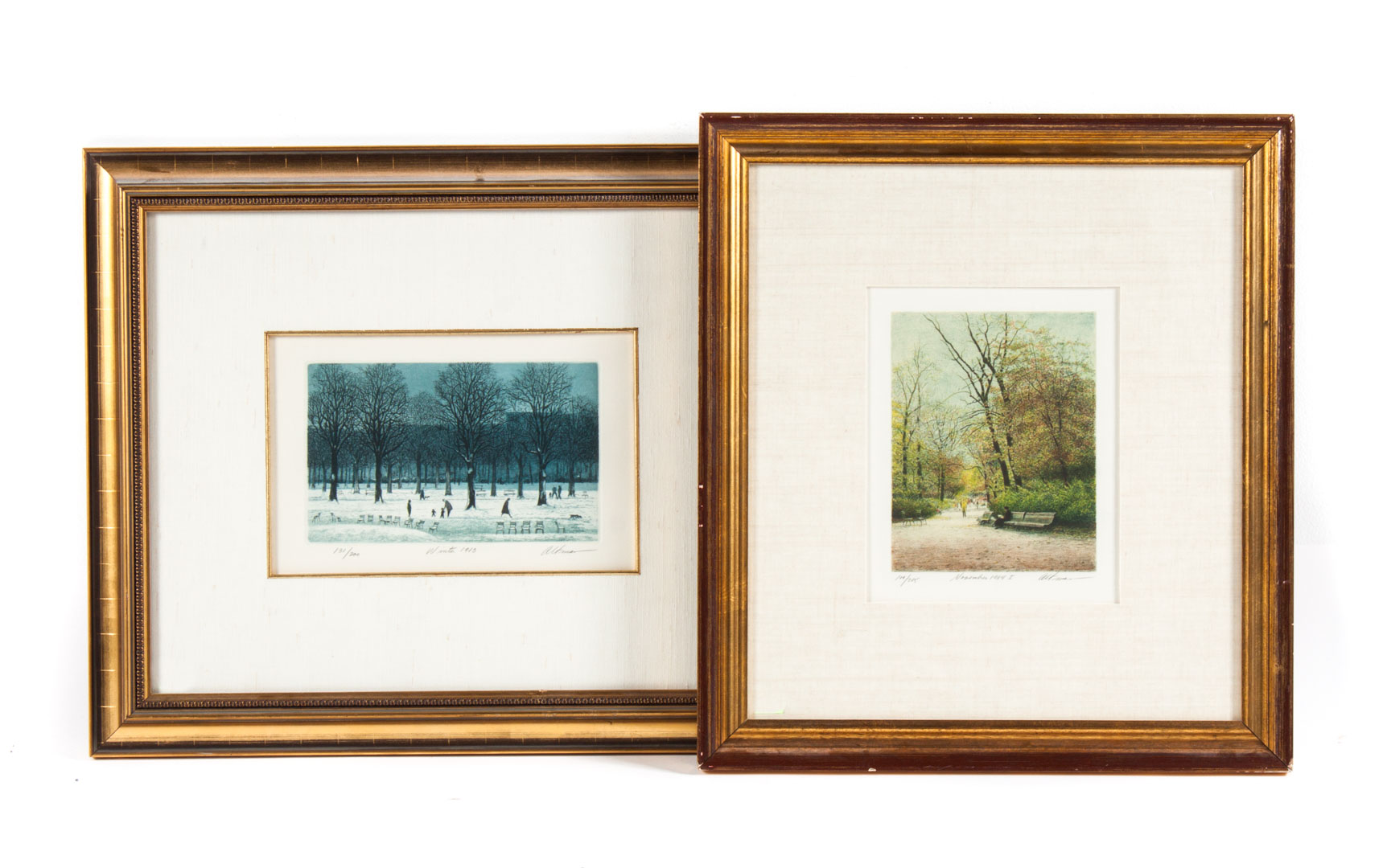 Appraisal: Harold Altman Two framed color lithographs American - Winter ed