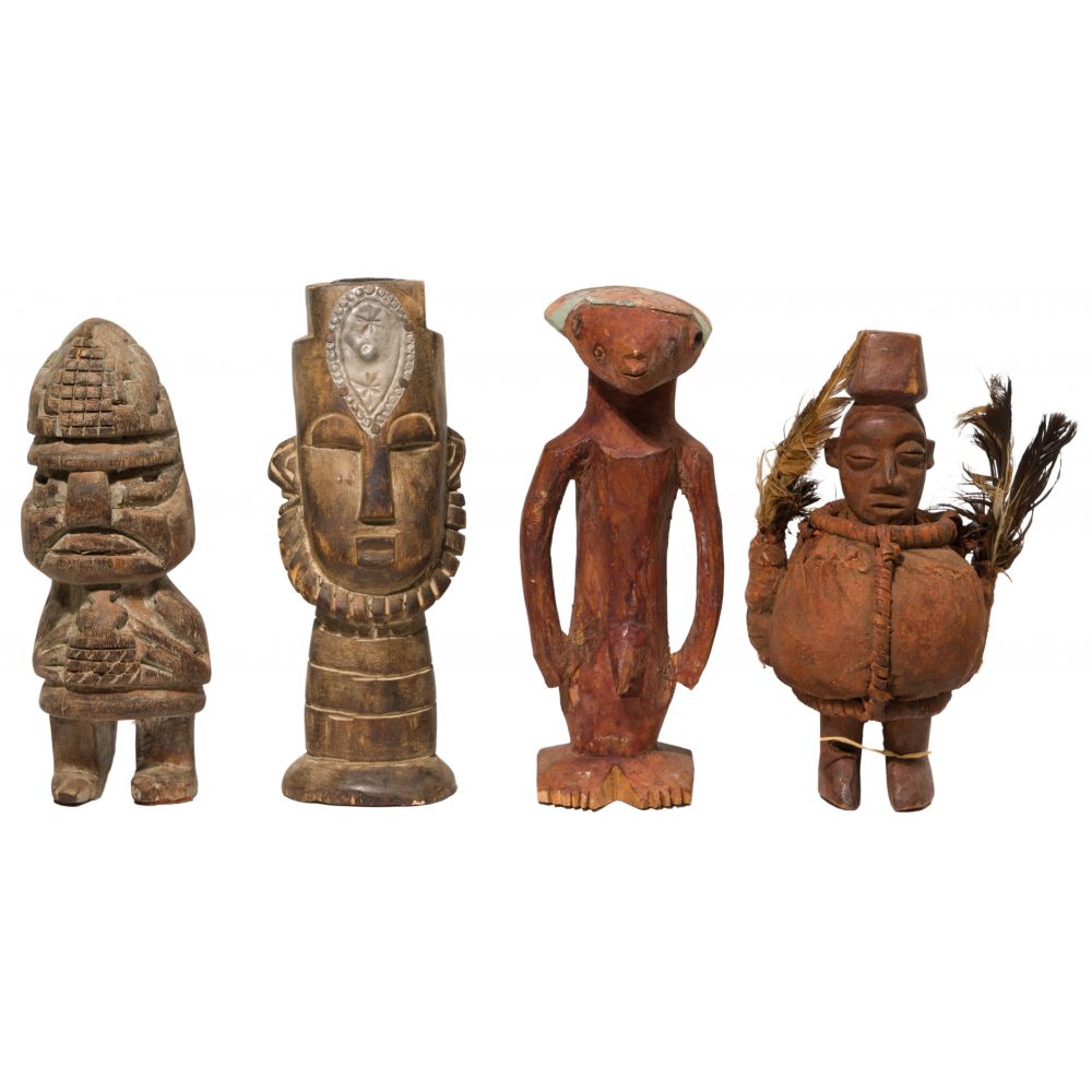 Appraisal: ETHNOGRAPHIC FIGURE ASSORTMENT items including a Chavin pre-Columbian style figure