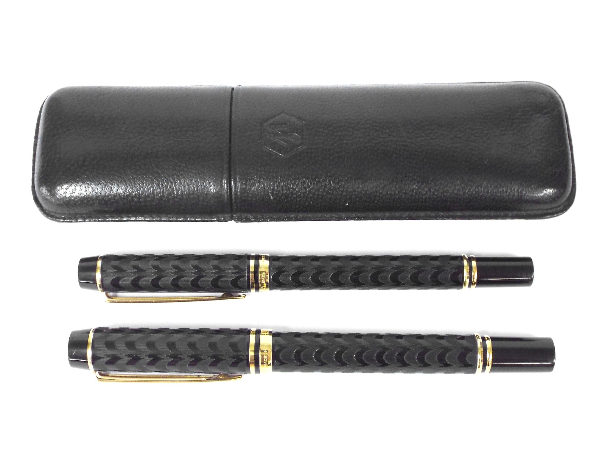 Appraisal: Waterman black fountain and ballpoint pen set the fountain pen