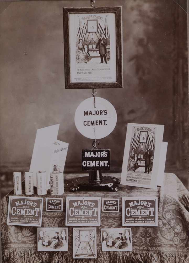 Appraisal: HALL STUDIO NY MAJOR'S CEMENT ADVERTISING DISPLAY Toned bromide print