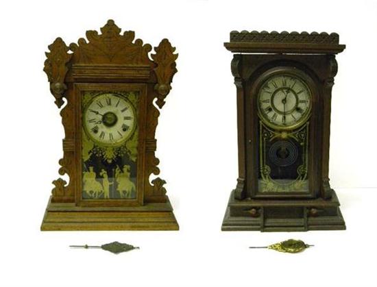 Appraisal: New Haven Clock Co Gingerbread ''Striking'' clock heavily toned and