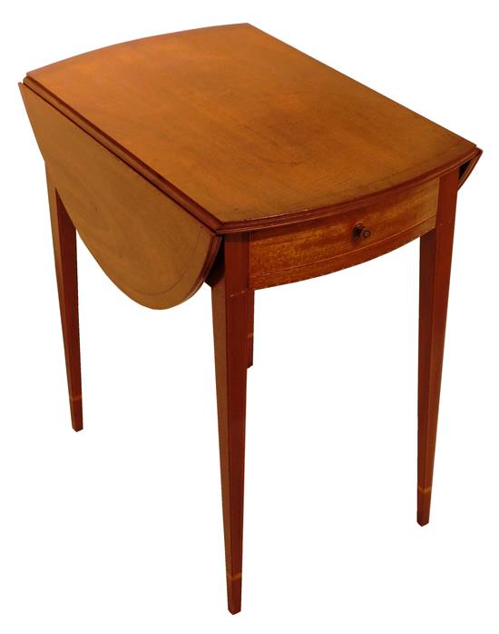 Appraisal: Nathan Margolis drop leaf table oblong top with demilune leaves