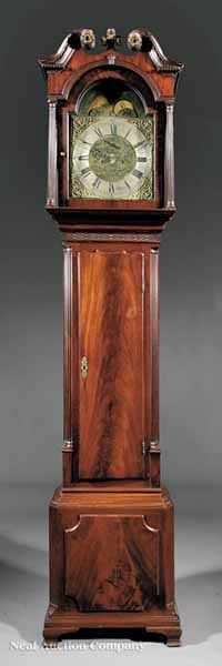 Appraisal: A George III Carved Mahogany Tallcase Clock c the bonnet