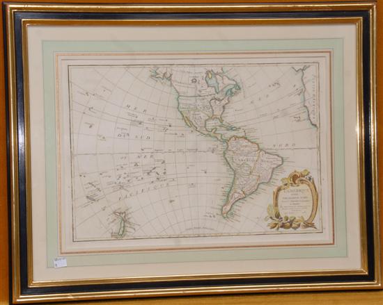 Appraisal: MAP ENTITLED L'AMERIQUE Handcolored bookplate dated x