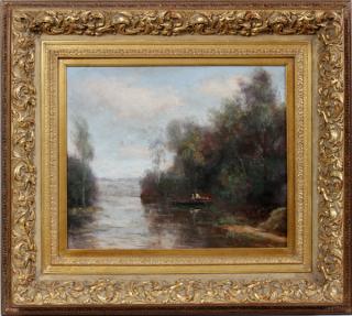 Appraisal: K STEPHANO OIL ON CANVAS LANDSCAPE W RIVER K STEPHANO