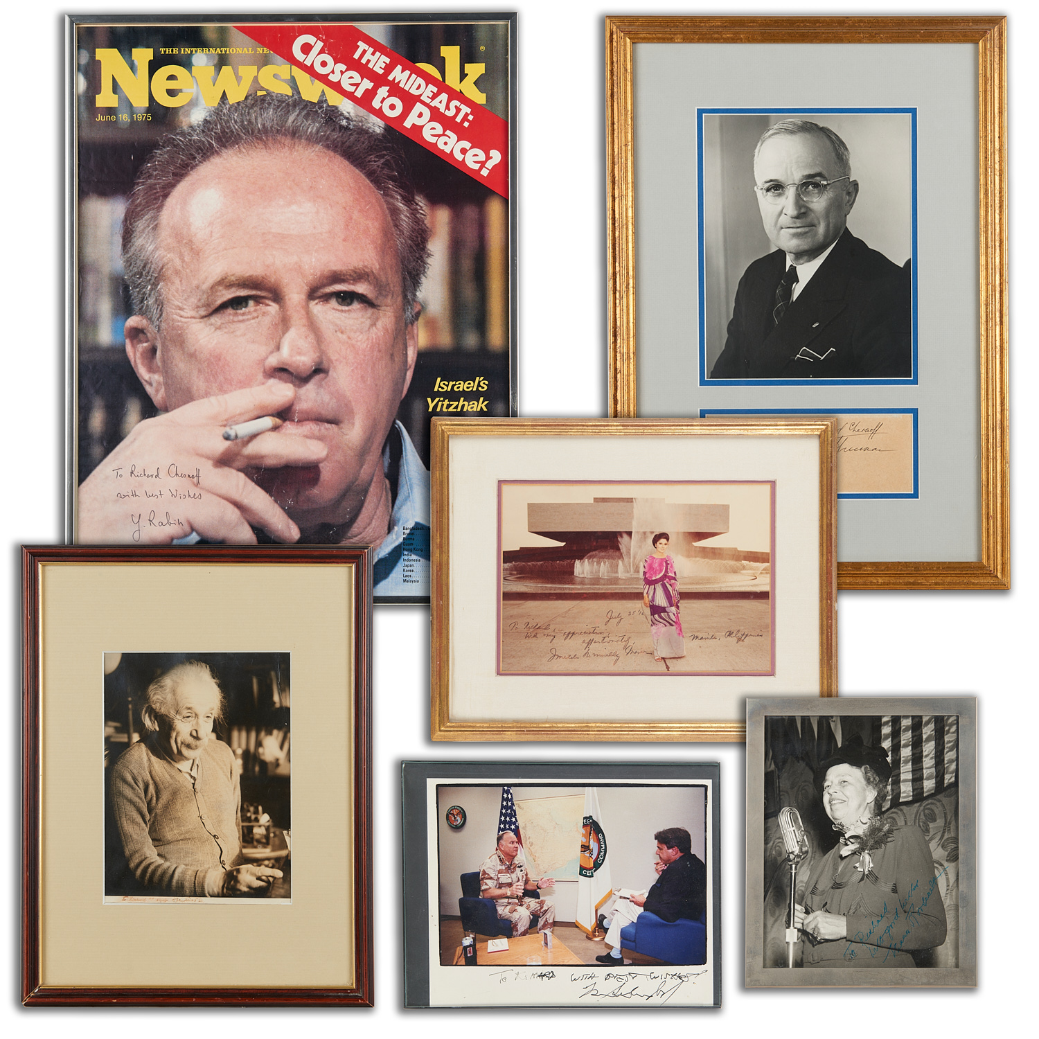 Appraisal: GROUP AUTOGRAPHS INCL EINSTEIN TRUMAN ETC autographed framed photos including