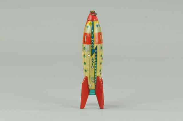 Appraisal: ZX ROCKET SHIP Marusan Japan lithographed tin colorful rocket ship