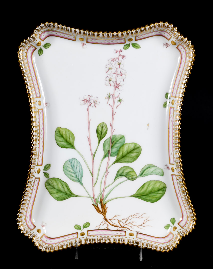 Appraisal: Royal Copenhagen Flora Danica small tray quadriform tray with sawtooth