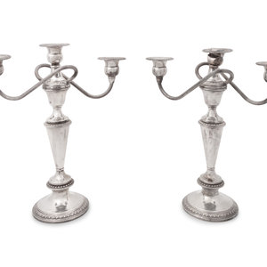 Appraisal: A Group of American Silver Candelabras and Holloware items total