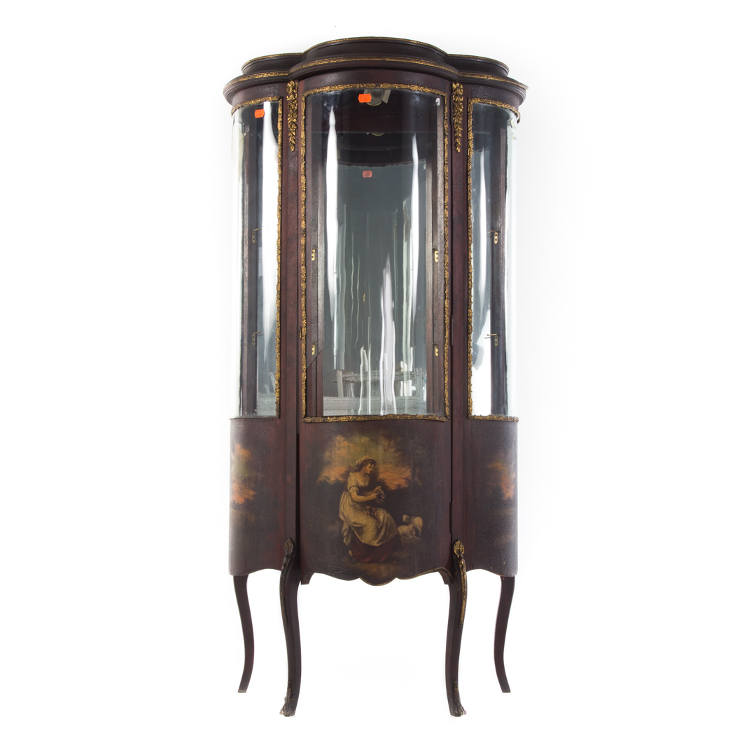 Appraisal: Louis XV style Vernis Martin vitrine with gilt-metal mounts in