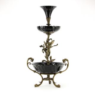 Appraisal: Modern Louis XVI Style Gilt Bronze and Glass Figural Epergne