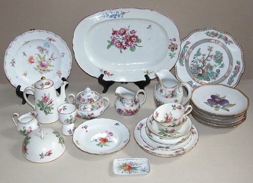 Appraisal: Artist Title Asst lot of floral decorated porcelain dishes including