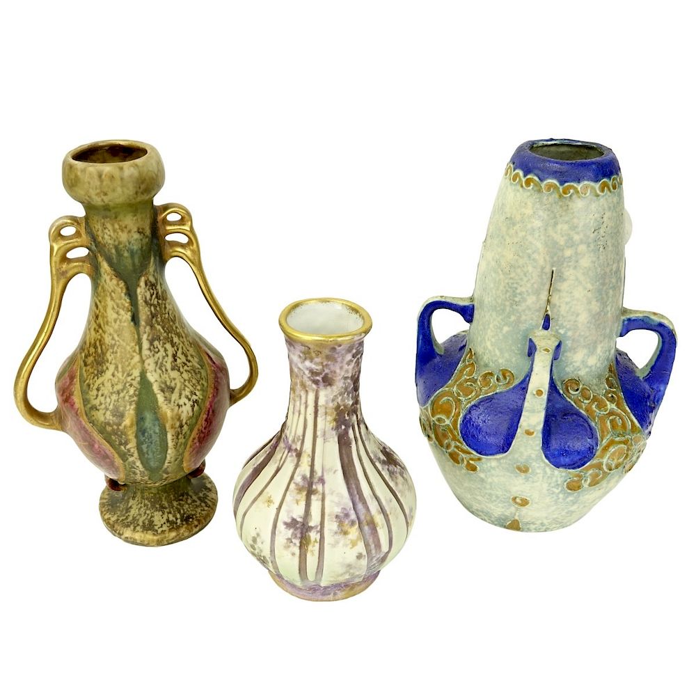 Appraisal: Amphora Vases Three Amphora Pottery Vases Includes Paul Dachsel two