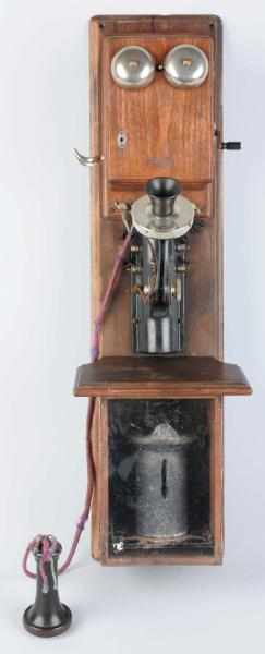 Appraisal: Western Electric -Box Wall Telephone Circa Walnut Type A top