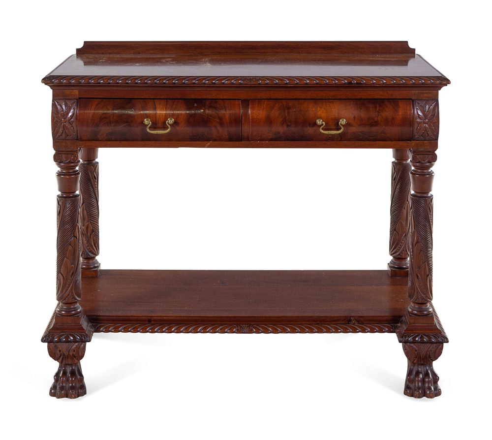 Appraisal: A Classical Mahogany Server A Classical Mahogany Server Mid- th