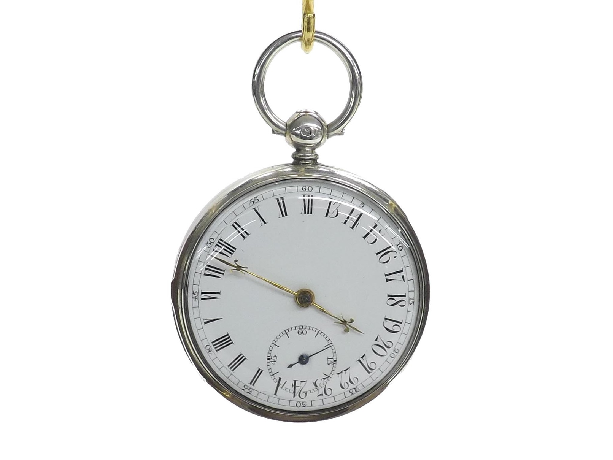 Appraisal: Rare and unusual English fusee lever silver pocket watch with