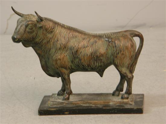 Appraisal: Metal bull monogrammed E C numbered h w in