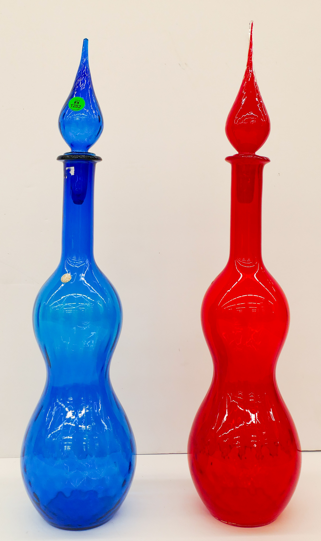 Appraisal: pc Italian Mid Century Glass Genie Bottles '' Approx