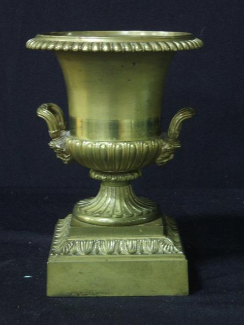 Appraisal: CONTINENTAL GILT-BRONZE CAMPAGNA FORM URN -