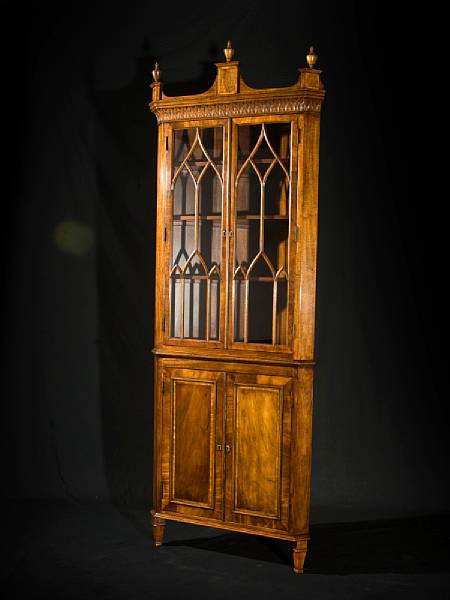 Appraisal: A George III style mahogany corner cabinet height in width