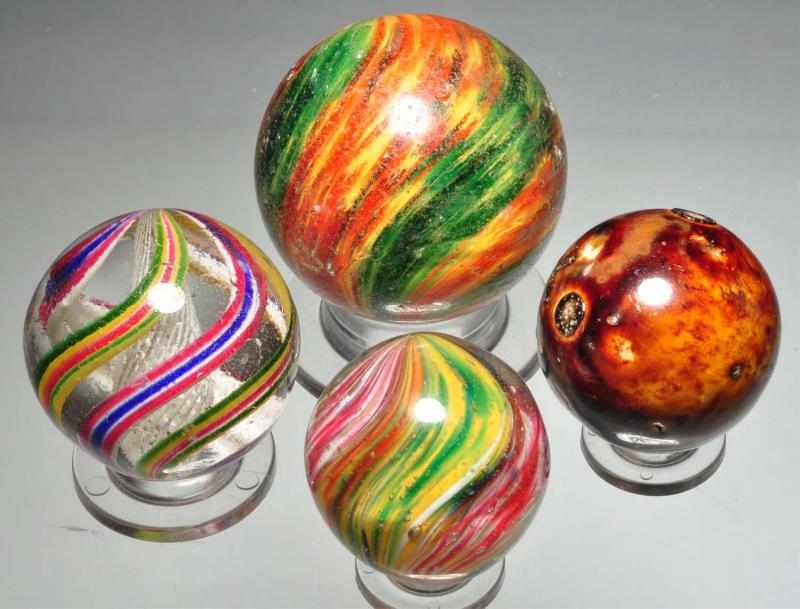 Appraisal: Lot of Assorted Marbles Description Includes one white latticino swirl