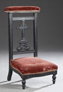 Appraisal: French Louis XVI Style Ebonized Prie Dieu c French Louis