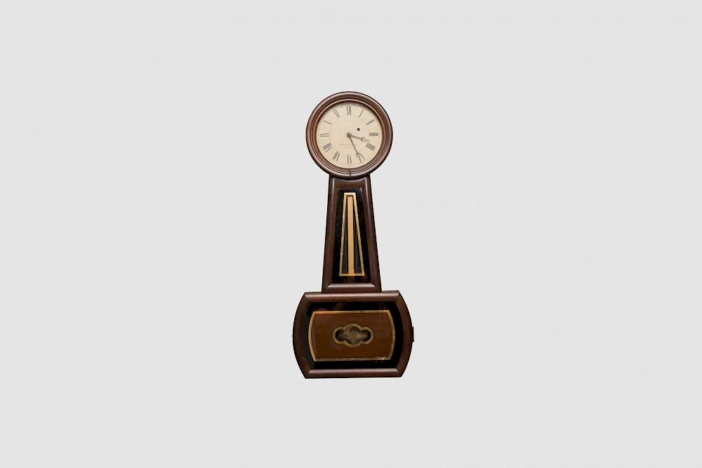 Appraisal: Howard Davis No Mahogany Wall Clock Howard Davis No Mahogany