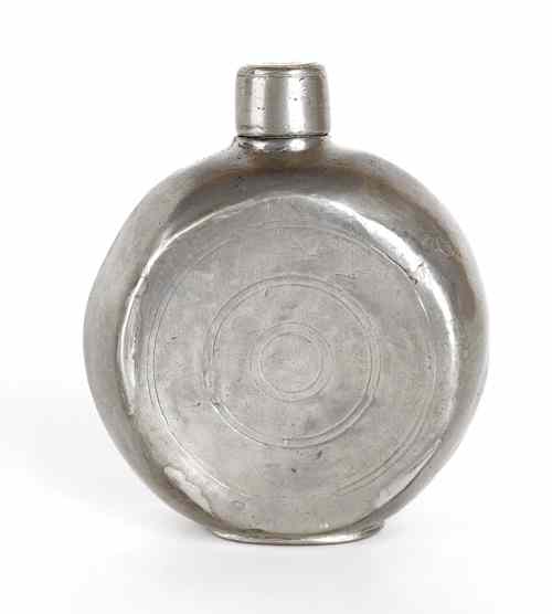 Appraisal: New York pewter flask ca bearing the touch of John