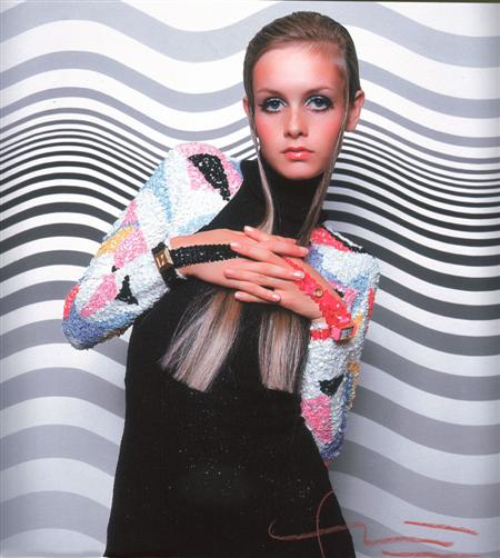 Appraisal: BERT STERN AMERICAN B TWIGGY IN FRONT OF BRIDGET RILEY