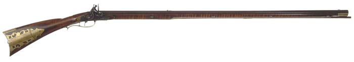 Appraisal: SIGNED SAMUEL BAUM INCISE-CARVED KENTUCKY FLINTLOCK RIFLE Cal - oct