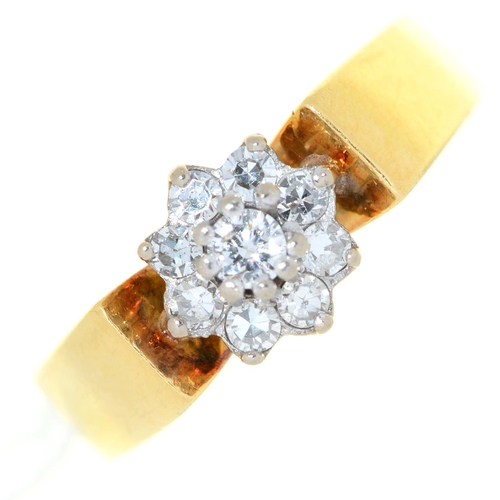 Appraisal: A diamond cluster ring in ct gold London g size