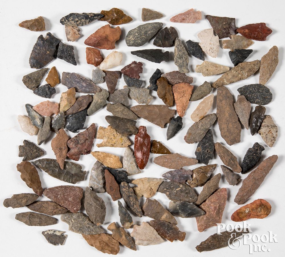 Appraisal: Collection of various prehistoric stone points Collection of various prehistoric