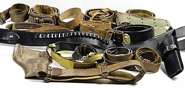 Appraisal: Assorted Leather Belts and Holsters Large Lot Western-style gun rig