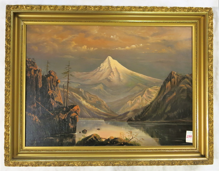 Appraisal: ELIZA BARCHUS SCHOOL PAINTING Mt Hood at Sunset original oil