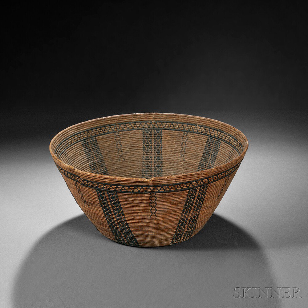 Appraisal: Chumash Basketry Bowl c first half th century with three-rod