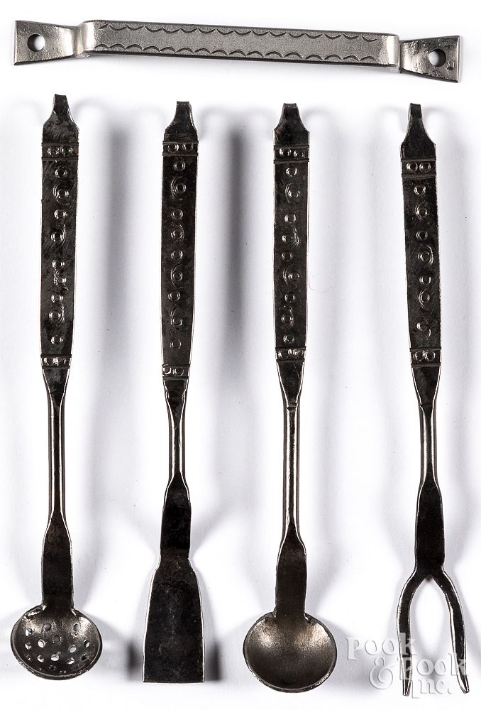 Appraisal: Set of miniature Deitrich whitesmithed utensils Henry Woodrow Dietrich -