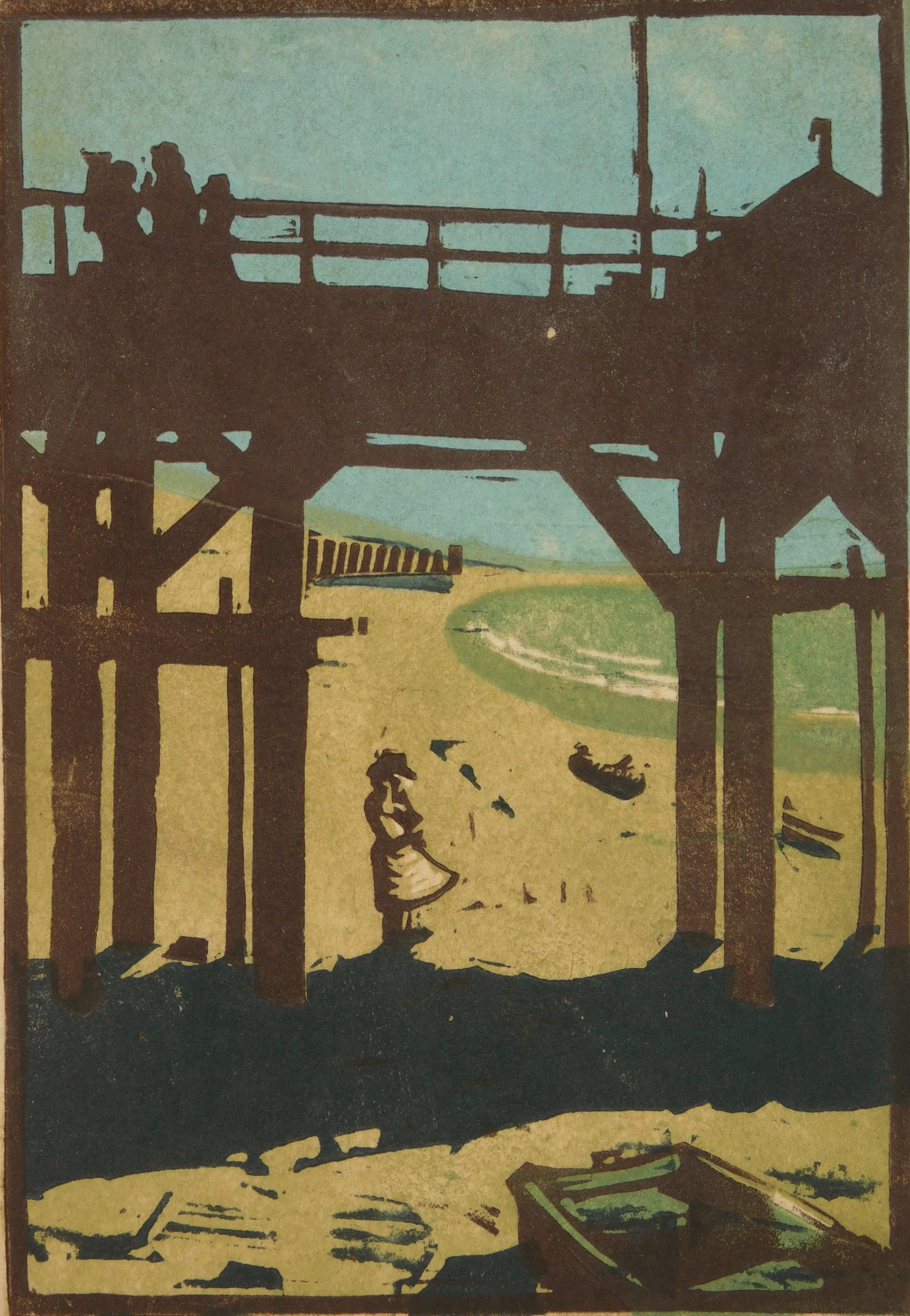 Appraisal: Eugene Morley - ''Coney Island in Early Spring''- linocut in