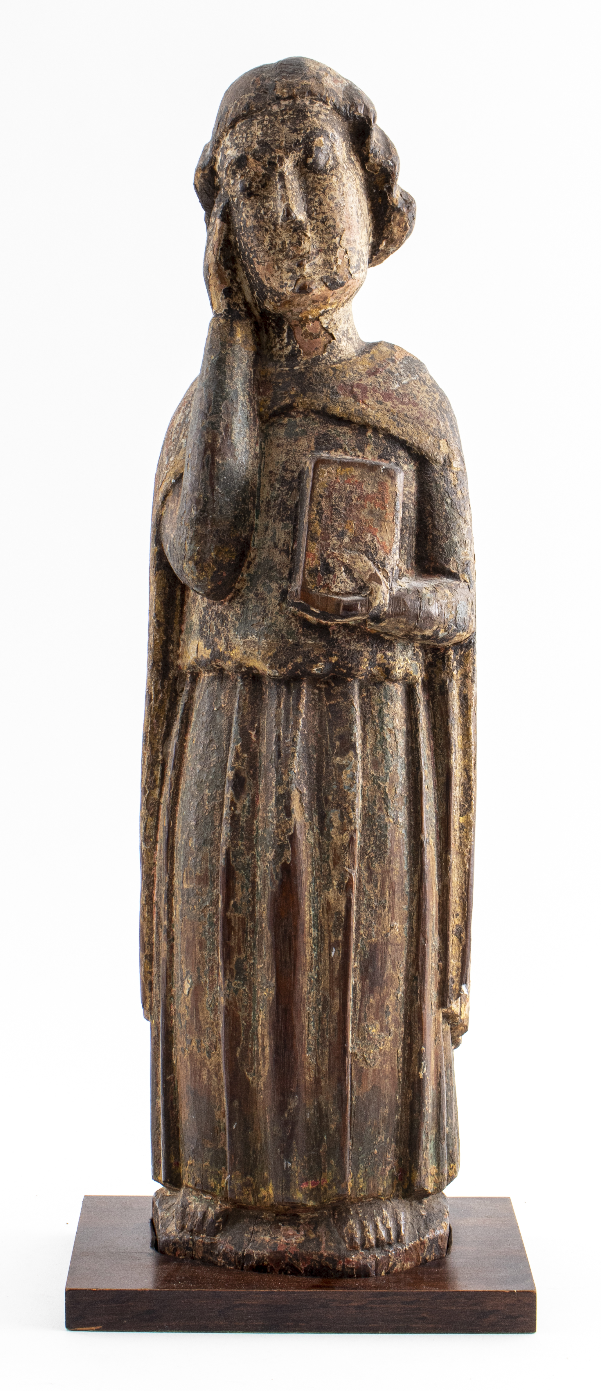 Appraisal: SPANISH WOOD FIGURE OF A MALE SAINT TH TH C