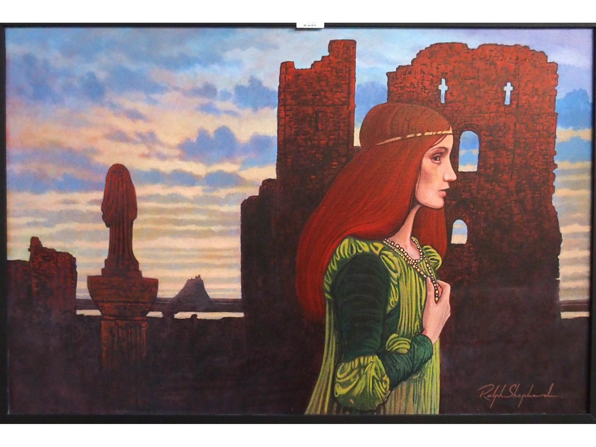 Appraisal: RALPH SHEPHARD Elspeth in the ruins signed acrylic on canvas