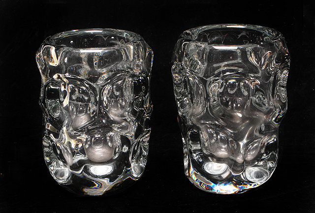 Appraisal: A PAIR OF MID TH CENTURY VANNES FRANCE GLASS VASES