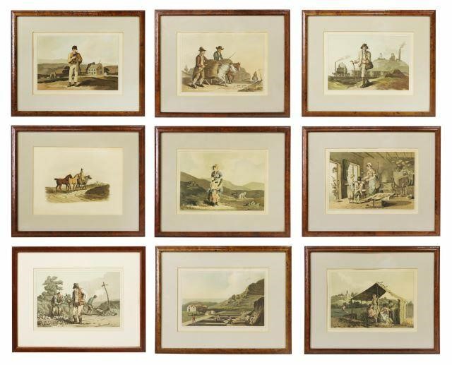 Appraisal: lot of Framed engravings on paper English Country Genre Scenes