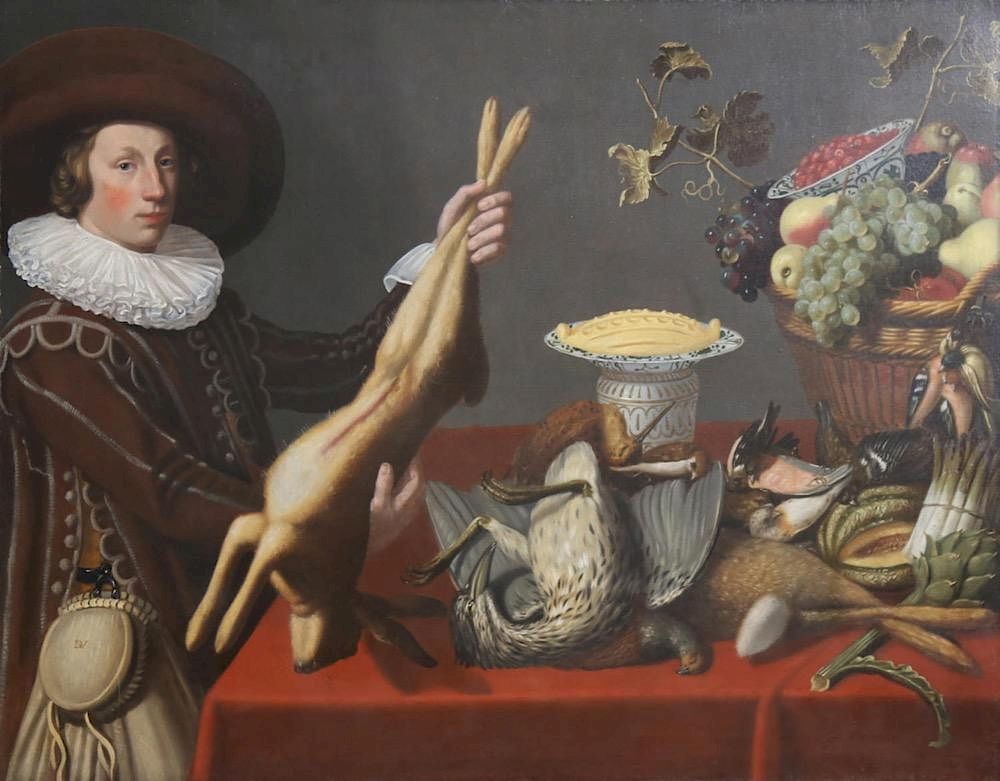 Appraisal: A Game Still Life with a Young Man Holding a