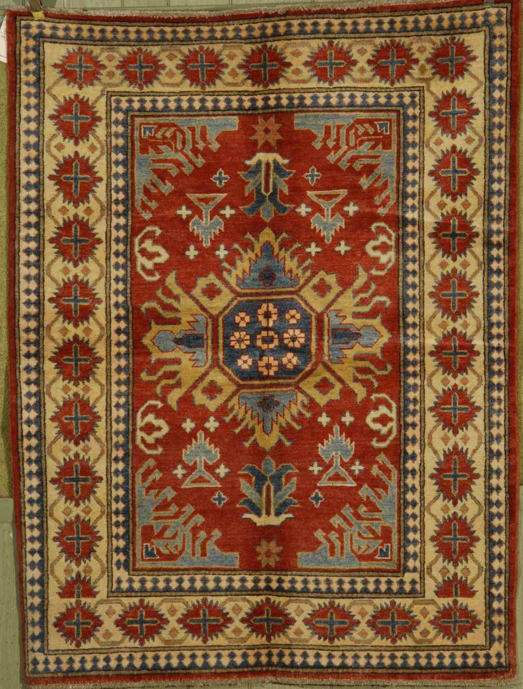 Appraisal: ORIENTAL RUG KAZAK DESIGN ' x ' '' Stylized elements