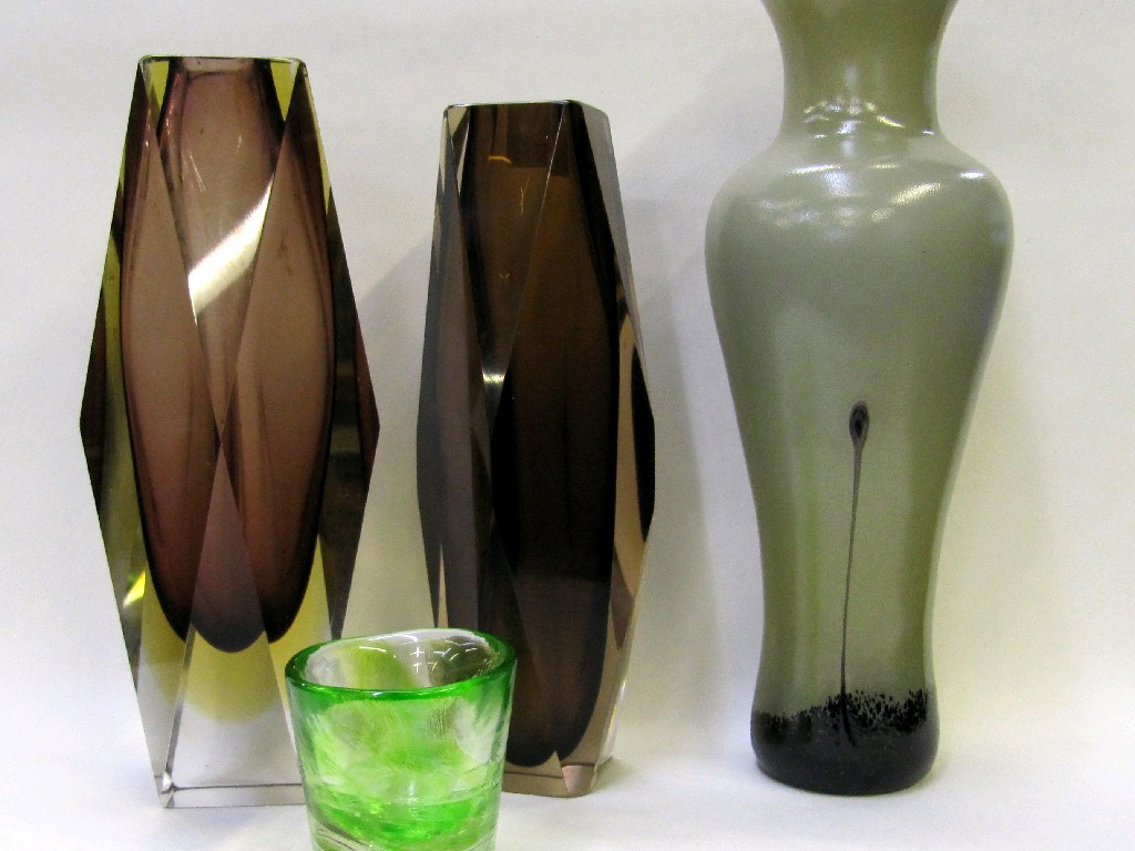 Appraisal: Four glass vases to include Caithness Kosta Boda etc