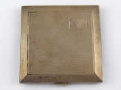 Appraisal: A square silver cigarette case with engine turned finish Birmingham