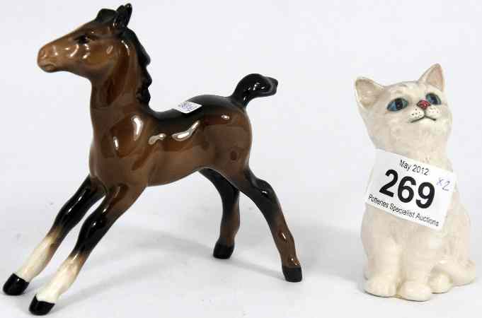 Appraisal: Beswick Large Foal and a Royal Doulton Seated Cat