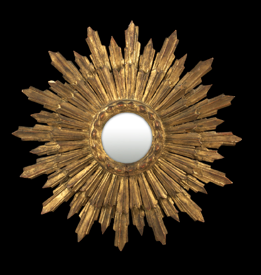 Appraisal: Italian Carved Giltwood Sunburst Looking Glass in the Directoire style