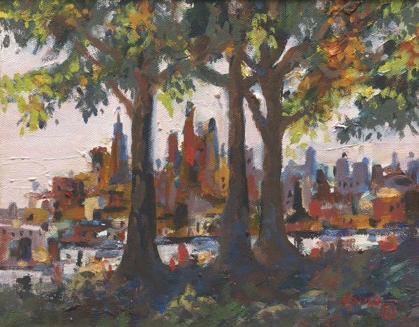 Appraisal: WILLIAM GOULD AMERICAN - x View of Cleveland Oil on