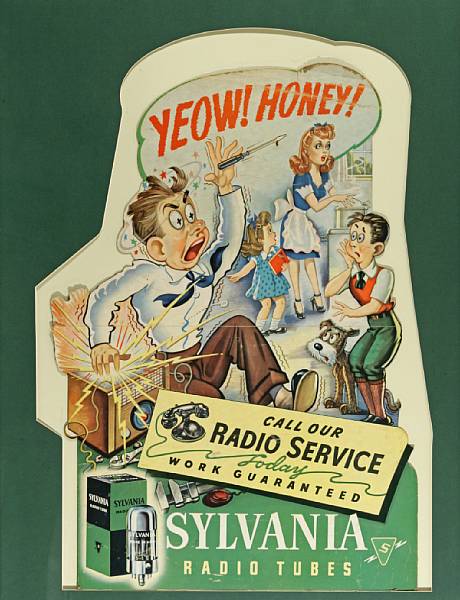 Appraisal: A Sylvania Radio Tubes advertising sign circa height in width