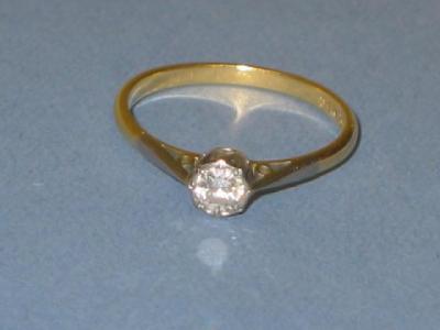 Appraisal: A SOLITAIRE DIAMOND RING the brilliant cut stone approximately cts